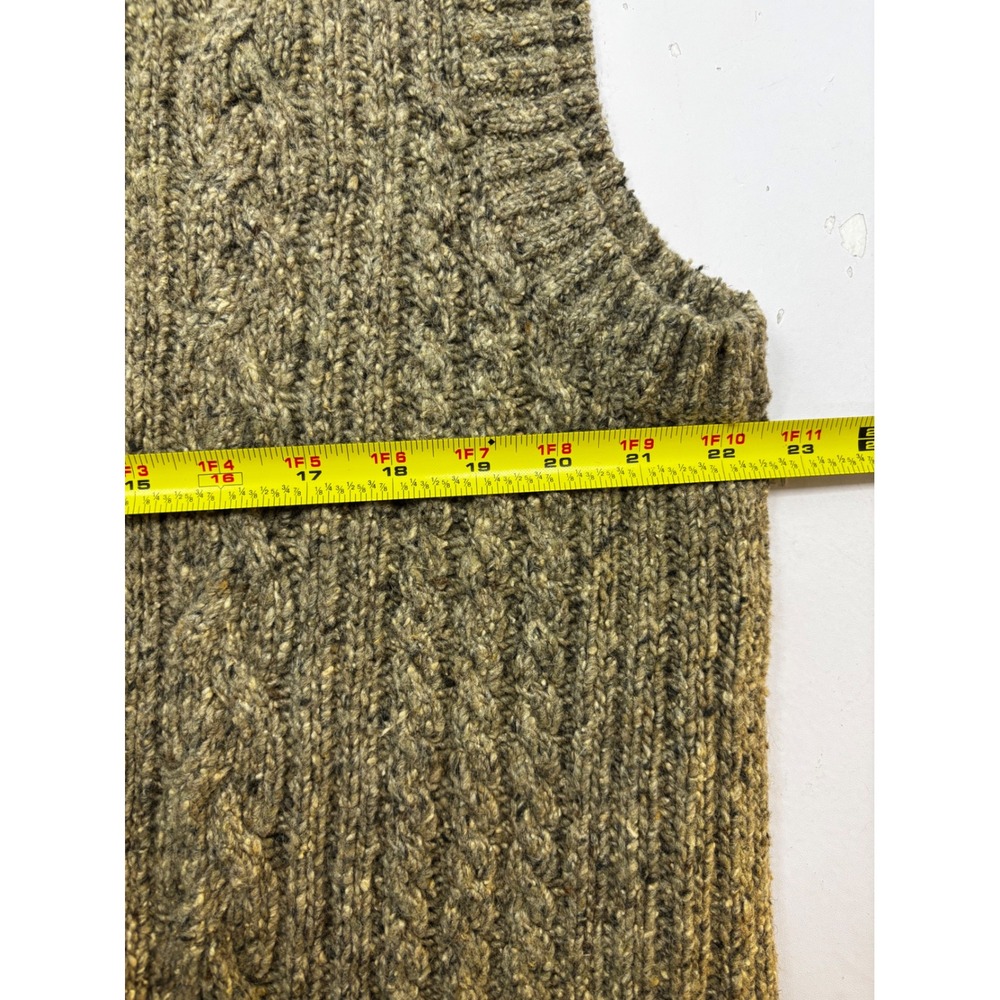 Original Structure Blue Workwear Mens XL Wool Silk Blend Cable Knit Cardigan Vst - Picture 8 of 9
